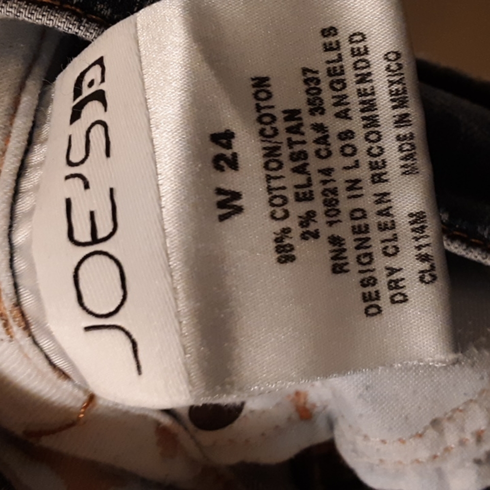 Designer JOE'S JEANS W 24 98% Cotton - Picture 2 of 5